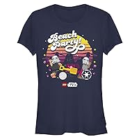 LEGO Star Wars Empire Beach Party Women's Fast Fashion Short Sleeve Tee Shirt, Navy Blue, Medium