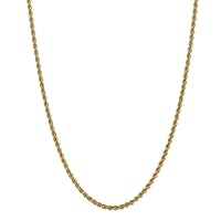 14k Gold Handmade Regular Rope Chain Necklace Jewelry Gifts for Women in Yellow Gold Choice of Lengths 14 16 18 20 22 24 30 and Variety of mm Options