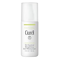 Curel Oil Control Weightless Gel Moisturizer for Dry, Sensitive Skin, Gel Moisturizer for Face, Fragrance Free, 4 Oz