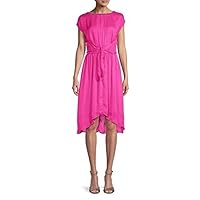 Michael Michael Kors Women's High-Low Hem Mini Dress (M, Cerise)