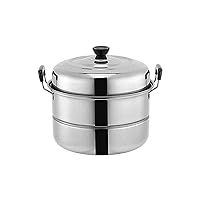 MEIYITIAN Household Thickened Double-Layer Large-Capacity Steamer, Stainless Steel Uncoated Pot, Suitable for All Induction Cookers