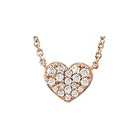 14k Rose Gold 0.1 Dwt Diamond Love Heart Necklace Jewelry for Women