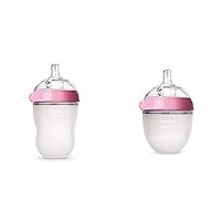 Natural Feel Baby Bottle Set, Pink, (One 8-Ounce, One 5-Ounce)