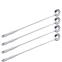 SellerWay Long Handle Spoon, 12-inch Stainless Steel Iced Teaspoon for Mixing, Cocktail Stirring, Coffee, Set of 4