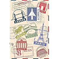 Stamps assortment of visa traveling Paris Tokyo Amsterdam Berlin Venezia. Travel is life: The alluring design of a large collection of visa stamps ... is perfect for great gift on all time