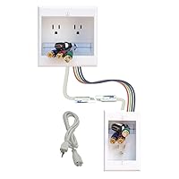 Solutions TWO-CK-16 Dual in-Wall Cable Management for Wall-Mount TVs, 16' PowerConnect Cable ,white