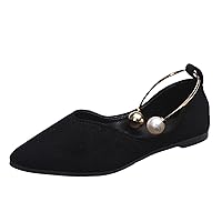 Women’s Knit Ballet Flat Pointy Toe Slip On Flats Shoes Classic Low Wedge Ballerina Walking Flats Shoes
