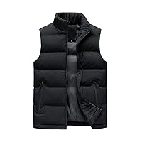 Men Spring Fall Sleeveless Jacket Winter Warm Down Vest Cotton Waistcoat Big Size