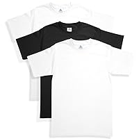 Yazbek Men's Heavy Weight (5.9-Ounce) Crew Neck Short Sleeve T-Shirt - 3-Pack (X-Large, Black & White)