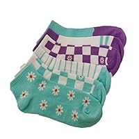 Nollia Daisy Women's Athletic Socks, 2 Pack, Ankle Length, Cotton Blend, Green, 8-10 UK