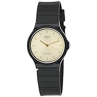 Casio Men's MQ24-9E Black Resin Quartz Watch with Gold Dial