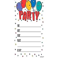 Amscan Balloon Party Folded Invitations | Pack of 8 | Party Supply