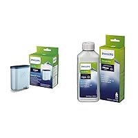 Philips AquaClean Original Calc and Water Filter & Machine Descaler, Perfect Descalcification for a Prolong Machine Lifetime, 1 Descaling Cycle, Bottle of 250 ml, (CA6700/47)