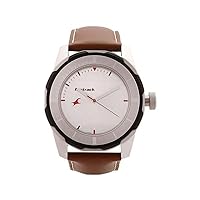FastRack Men's Casual Wrist Watch with Analog Function, Quartz Mineral Glass, Water Resistant with Silver Metal Strap/Leather Strap