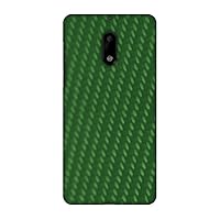 AMZER Slim Fit Handcrafted Designer Printed Snap On Hard Shell Case Back Cover for Nokia 6 - Carbon Fibre Redux Pear Green 13