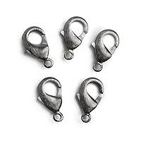 15mm Black Gold Plated Brushed Lobster Clasp Set of 5