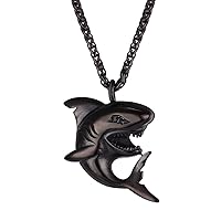 Shark Necklace for Boys Men Gothic Jewelry Sea Ocean Animal Fish Necklace for Women Men Punk Ocean Project Shark Pendant Necklace for Boys Birthday Christmas Gifts