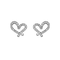 Earrings for Women Young Girl Heart Earrings Drill Zircon Earrings with Love Sterling Silver Heart Earrings Pack