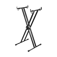 Harilla Piano Keyboard Stand, Double Braced, X-shaped Iron Keyboard Stand, Universal Folding Double Braced for Performances on the