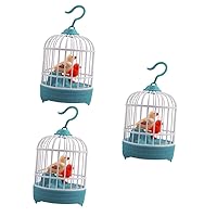 BESTOYARD 3pcs Children's Birdcage Electronic Birds Toy Singing Bird in Cage Toy Simulation Bird Cage Toy Sound Mini Toys for Kids Children Lifelike Bird Sports Plastic Mother Ornament