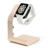 Charger Stand Holder Dock Compatible with Apple Watch Series Ultra2/Ultra/9/8/7/6/5/4/3/2/1 and SE (38mm / 40mm / 41mm / 42mm / 44mm / 45mm / 49mm) - Gold