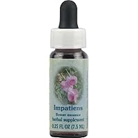 Flower Essence Services Healing Herb Supplement Dropper, Impatiens, 0.25 Fluid Ounce