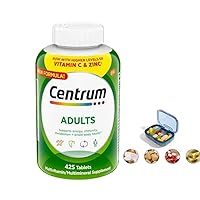 Centrum Silver Adult Multivitamin, Men&Women, 425 Tablets, with Pill Case