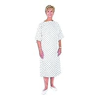 Essential Medical Supply Universal Fit Reusable Patient Gown with Ties, Fashion Print on Blue Background