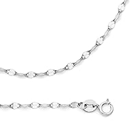 Solid 14k White Gold Necklace Cable Chain Twisted Stamped Mirror Polished Genuine 2 mm 22 inch