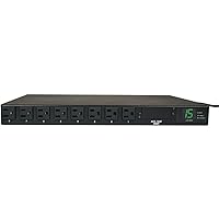 Metered PDU with ATS, 15A, 8 Outlets (5-15R), 120V, 2 5-15P, 100-127V Input, 2 12 ft. Cords, 1U Rack-Mount Power, TAA, 2 Year Limited Warranty (PDUMH15AT)
