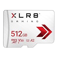 PNY 512GB XLR8 Gaming microSDXC Memory Card - 100MB/s, UHS-I, 4K UHD, Full HD, U3, V30, A2 - micro SD for Portable Console Gaming on Nintendo-Switch, Steam Deck, Smartphones and Tablets
