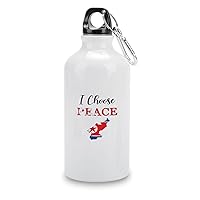North Korea Flag I Choose Peace Funny Aluminum Water Bottle with Carabiner Clip & Sport Top North Korea Stainless Steel Water Bottle for Women Men Gift Idea 14oz