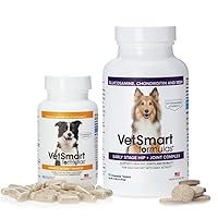 Dog Hip and Joint Supplement Early Stage - Bundled with Probiotics Nutrient Enhancer