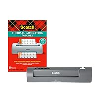 Scotch Thermal Laminator (TL901X) and 50 Scotch Dry Erase Thermal Laminating Pouches | Letter Size | Clear Professional Finish