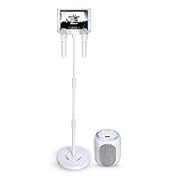 Singing Machine Portable Karaoke Machine for Adults & Kids with 2 Wireless Microphones, Home Stage (White) - Built-in Karaoke Speaker, Bluetooth with LED Lights - Karaoke System with Voice Enhancer