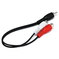 Monoprice Audio/Stereo Cable - 0.5 Feet - Black | RCA Plug/2 RCA Jack, Mono Source to Stereo System