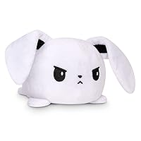 TeeTurtle Reversible Floppy Ear Bunny Plushie - Patented Fidget Toy for Stress Relief - Happy & Angry Mood Expressions