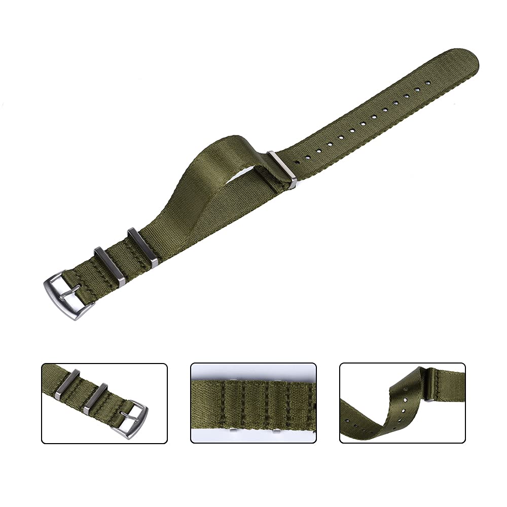JWNSPA Military Watch Strap Seat Belt Nylon Watch Bands 20mm or 22mm