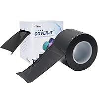 Cover-It Barrier Film, Adhesive Tape Sheets to Protect Hard Surfaces, 1200 Sheets, 4 Inches x 6 Inches, Black