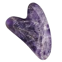 Gua Sha Scraping Massage Facial Tool Amethyst Stone for Face Body SPA Acupuncture Therapy Trigger Point Treatment Removes Toxins Prevents Wrinkles