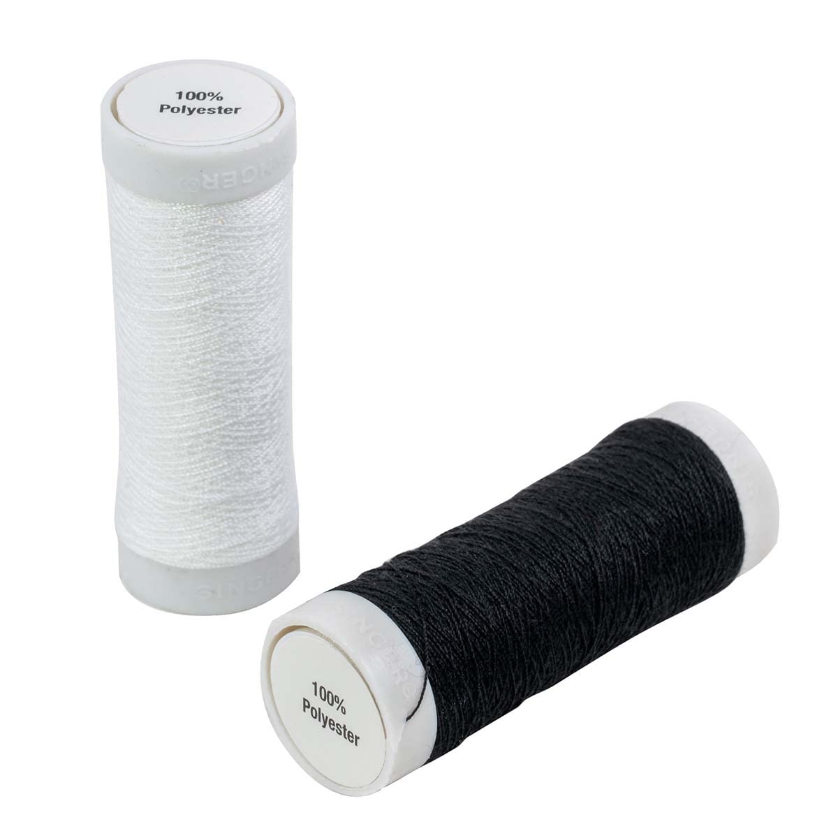 SINGER 60450 Hand Sewing Polyester Thread, 150-Yards each, Black & White