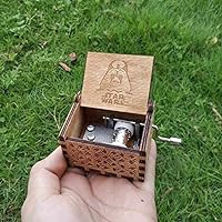 Star Wars Music Box - Hand Crank Wooden Musical Boxes Music Box - Unique Gift (Wood, SW)