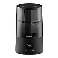 Humidifiers for Bedroom, 4.0L Humidifiers for Home Large Room, Cool Mist Humidfiers for Baby and Plant, Smart Auto Humidification, Timer, Filter Free(Black)