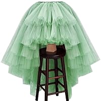WDPL Women's Puffy Wedding High Low Layered Tulle Asymmetrical Night Out Skirt