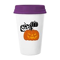 Three Pumpkins Halloween Hallowmas Coffee Mug Glass Pottery Ceramic Cup Lid Gift