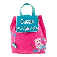 Stephen Joseph Kids Backpack - Personalized Book Bag - Mermaid Princess Quilted Bookbag - Back to School Travel Tote Bag with Custom Name