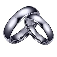 PAURO Couple's Tungsten Wedding Band Engagement Ring