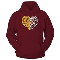 FanPrint Bethune-Cookman Wildcats - Love My Team - Heart - Floral Pattern Gift T-Shirt
