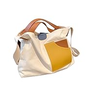 Large Capacity Canvas Tote Bags for Women Contrast Color Travel Bag Female Shopper Shoulder Bags