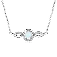 praymos Infinity Necklace for Women 925 Sterling Silver Zircon Heart/Opal/Tortoise Pendant Friendship Jewellery Sisters Birthday Gifts for Girls Best Friends